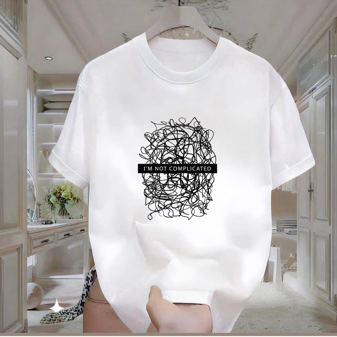 I'm Not Complicated Baskılı Tshirt