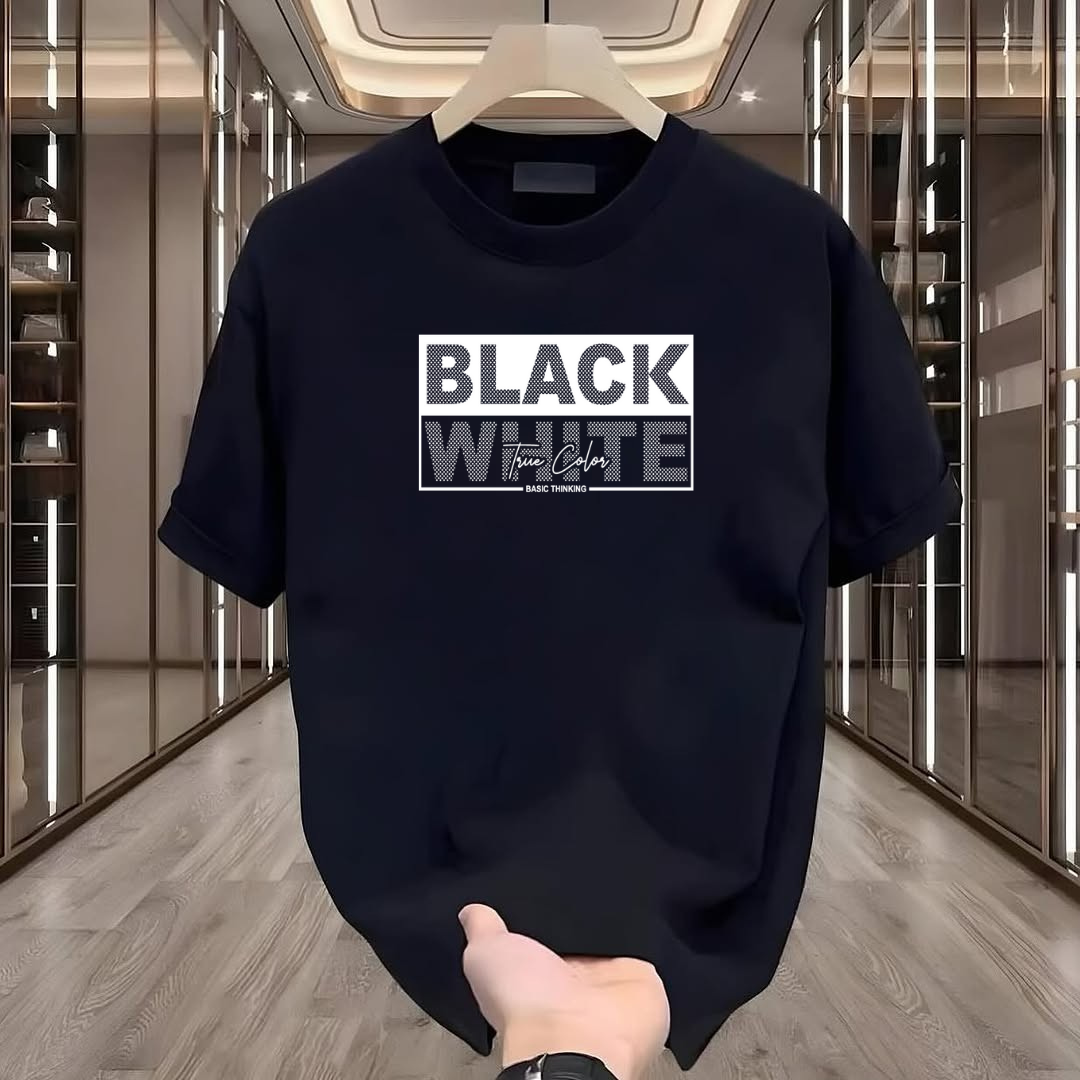 Black White Baskılı Tshirt