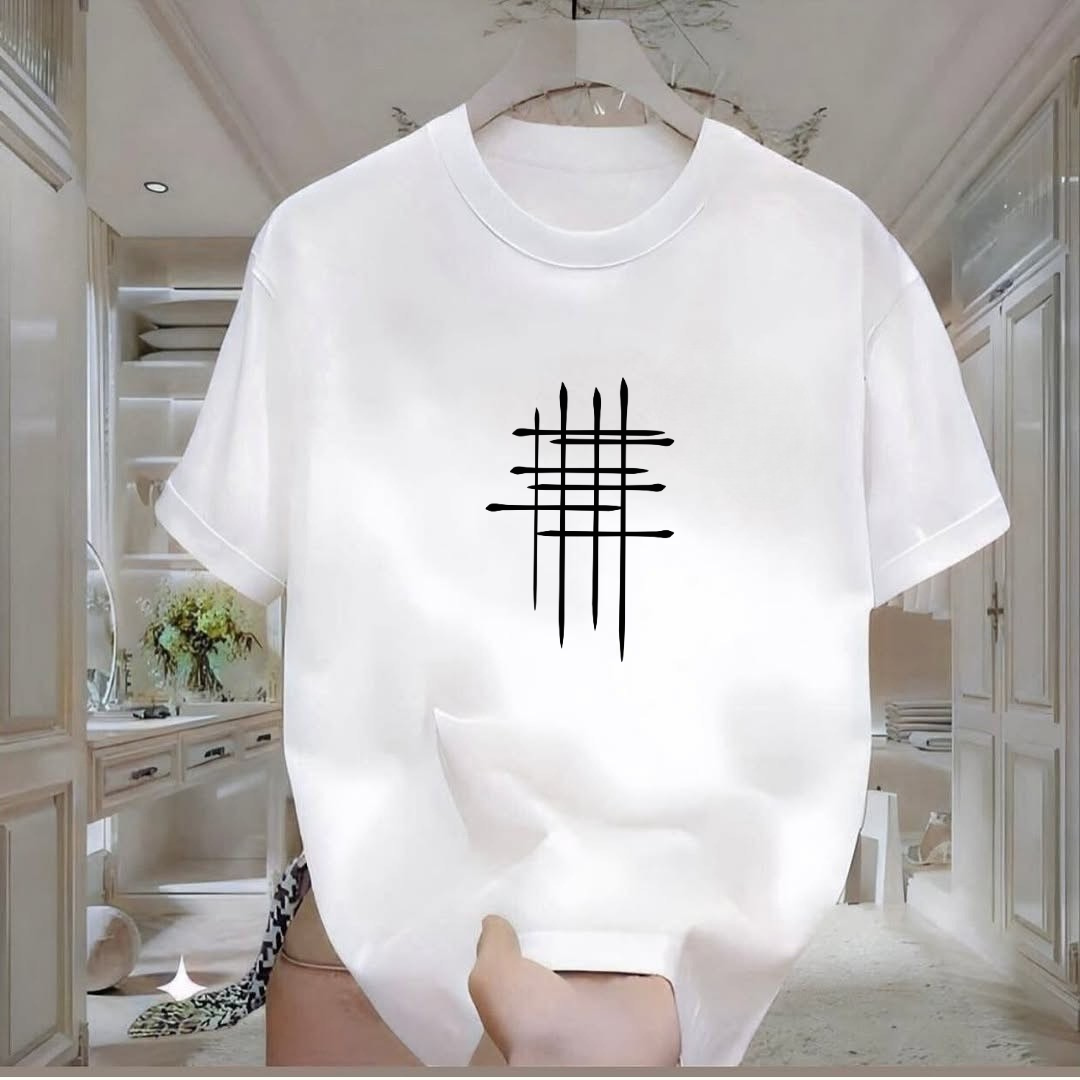 Çizgi Baskılı Tshirt