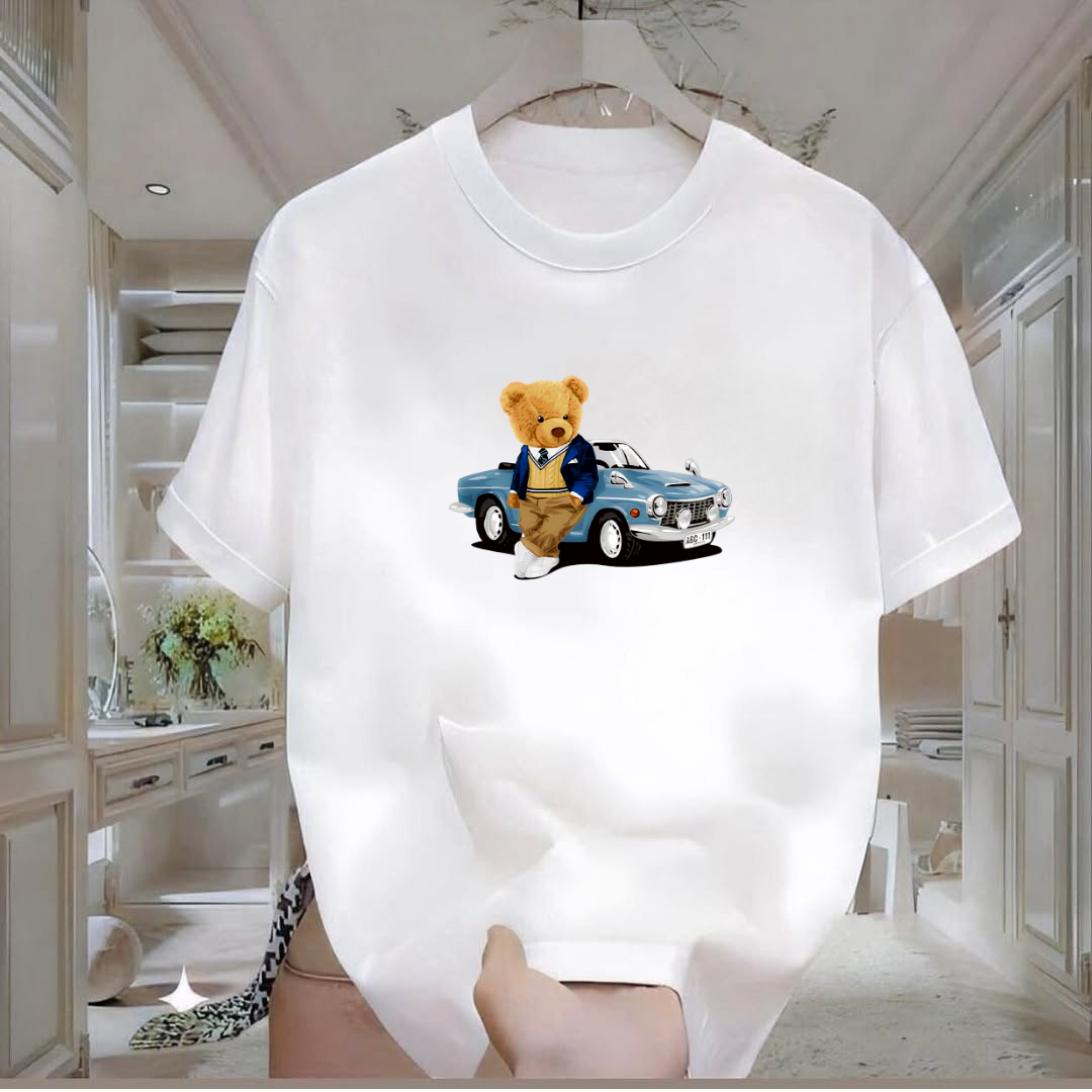 Car Bear Baskılı Tshirt