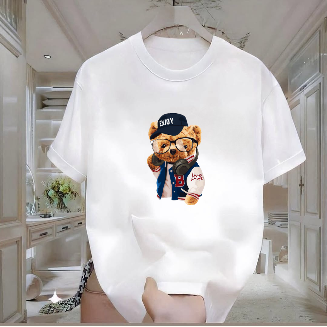 Enjoy Bear Baskılı Tshirt