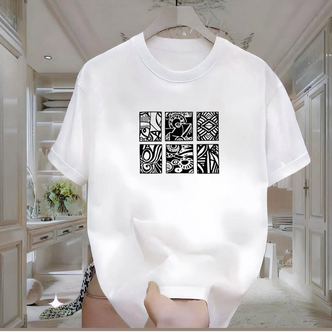 Etnik Desen Baskılı Tshirt