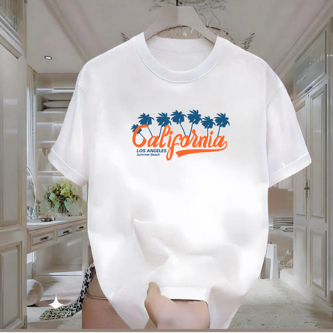 California Baskılı Tshirt